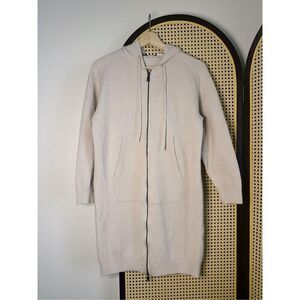 19.70 Nineteen Seventy Long Hoodie Knitted Jacket Neutral Beige IT40